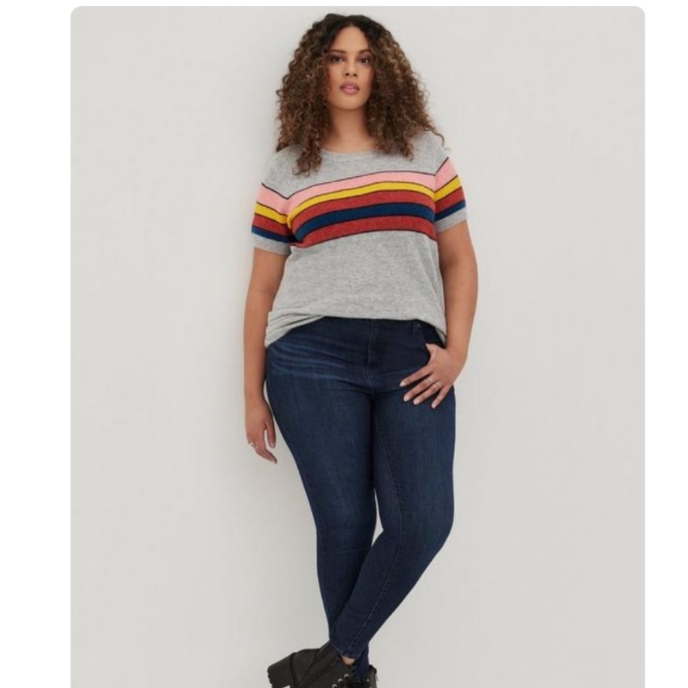Torrid Vegan Cashmere Pullover Short Sleeve Raglan Sweater Size 2